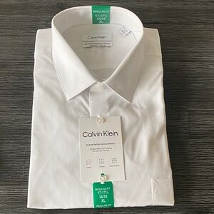 Calvin Klein Men's M White Long Sleeve Button Dress Dress Shirt
